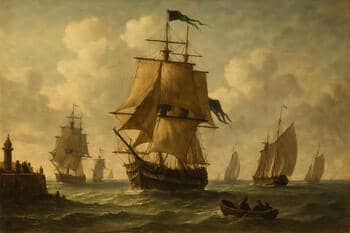 Schepen die de uitvaart naar open zee nemen