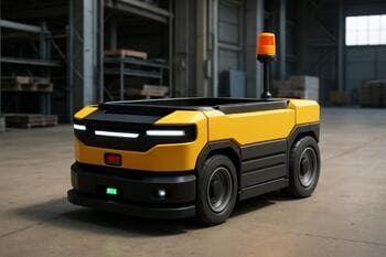 AGV-voertuig voor interne logistiek op de werf