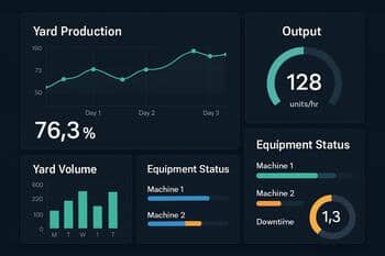 Dashboard met overzicht van werfproductie