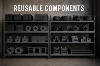 Herbruikbare componenten op rekken