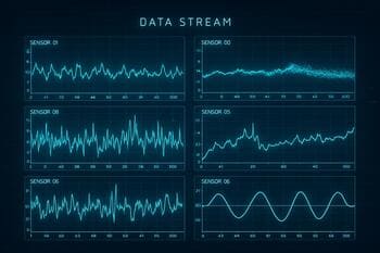 Datastream van sensoren in grafiekweergave