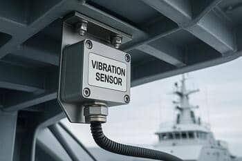 Trillingssensor gemonteerd onder het dek