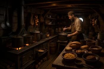 Galley waar scheepskost wordt bereid