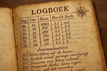 Logboek met journaalnotities en koersgegevens