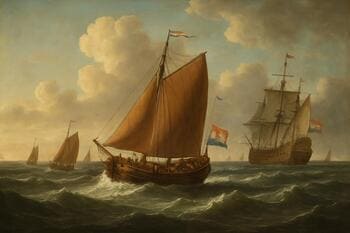 Haringvloot die de Oostzeevaart volgt