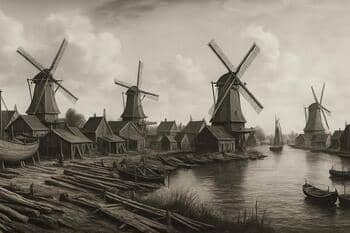 Panorama van werven in de Zaanstreek